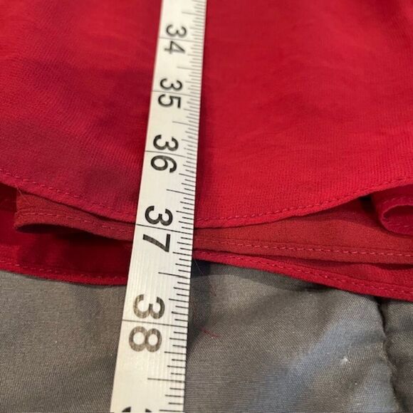 Slate & Willow Rose Illusion Dress Chiffon Lined Elastic Waist Red Womens Size 0 - Picture 14 of 14